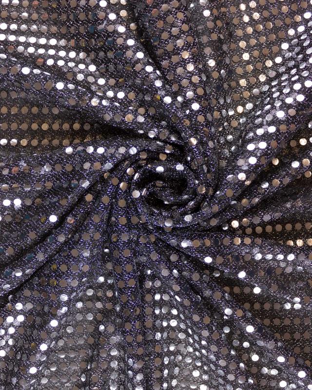 Round Glitter Fabric Silvery - Tissushop